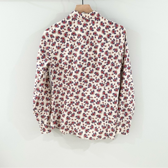 J. Crew Perfect Shirt In Papaya Paisley Beige Size 8 - Picture 8 of 8